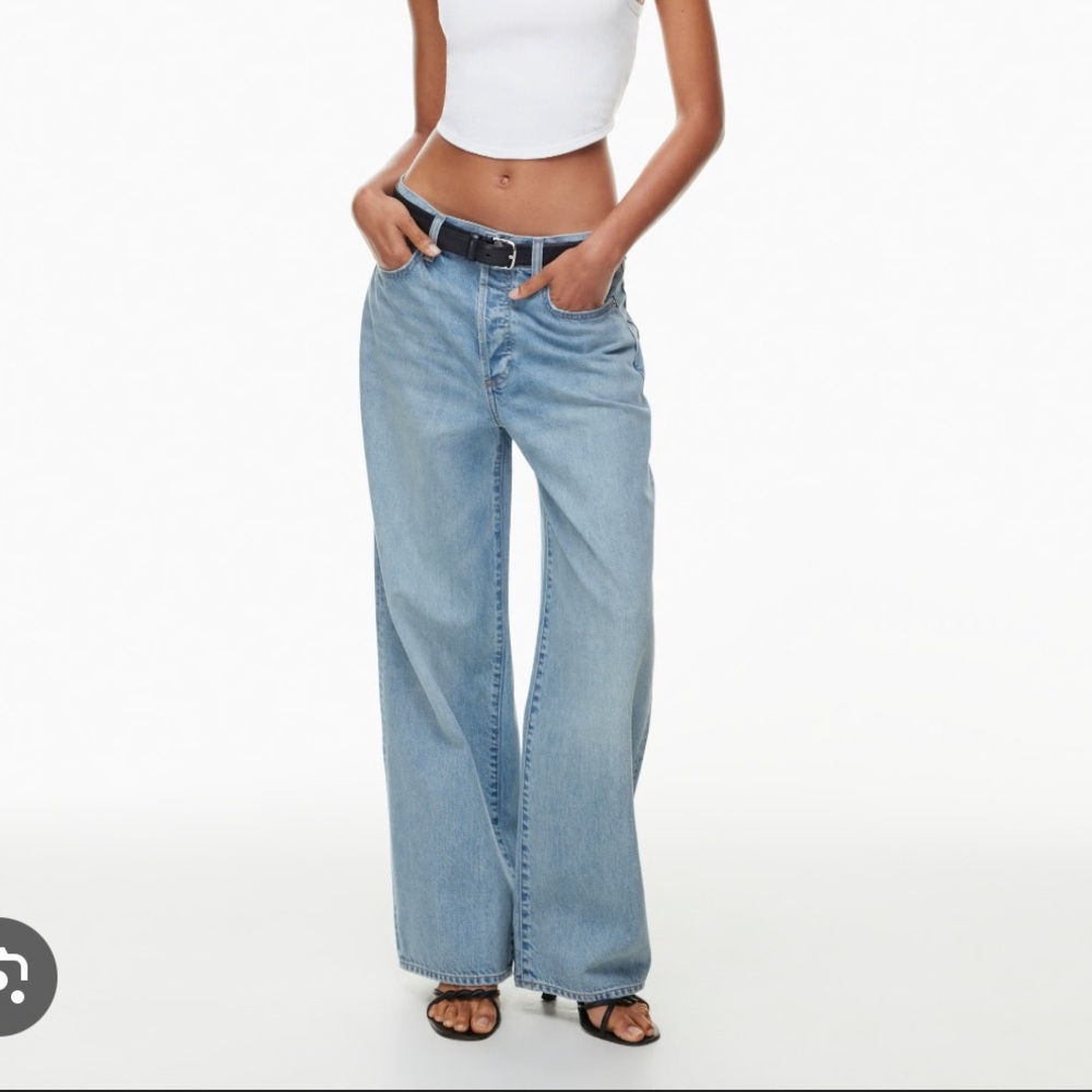 Aritzia Denim Forum Light Blue High-Rise Wide Leg Jeans